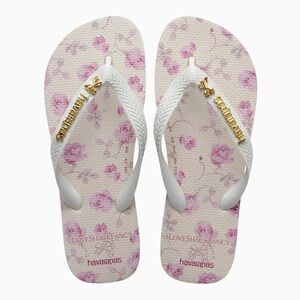 Loveshackfancy Havaianas Ribbon Rosa Floral Flip Flops